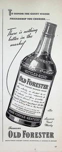 Anuncio impreso vintage años 40 ~ Whisky Old Forester ~ No hay nada mejor en el... - Imagen 1 de 1