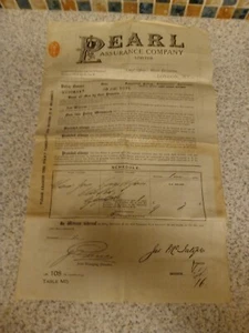 PEARL ASSURANCE COMPANY ENDOWMENT POLICY £9 6 SCHILLINGS 20 AUG 1934 DOCUMENT - Picture 1 of 4