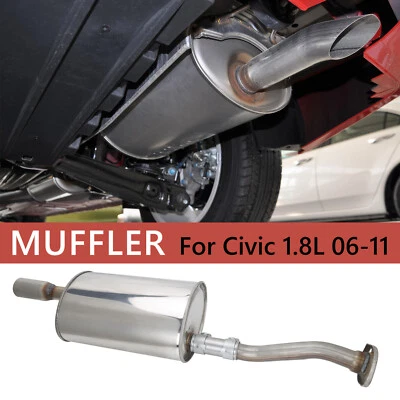 Rear Exhaust Muffler For Honda Civic 1.3L 1.8L 2006-2010 2011 Stainless Steel - Изображение 1 из 4
