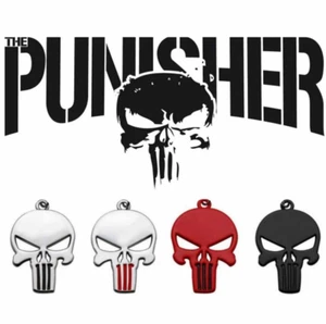 Herren Hochwertiger Punisher Totenkopf Kopf Anhänger + Edelstahl Halskette - 60cm - Bild 1 von 1