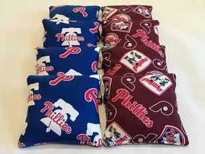 PHILADELPHIA PHILLIES CORNHOLE SITZSÄCKE 8ER SET BAG TOSS GAME ALLWETTER - Bild 1 von 1