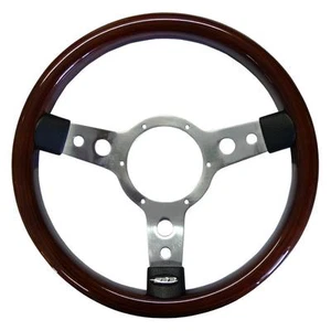 Mountney Cerchio Legno Tradizionale Volante 13,5" Lucidato 3 Raggi - Foto 1 di 1