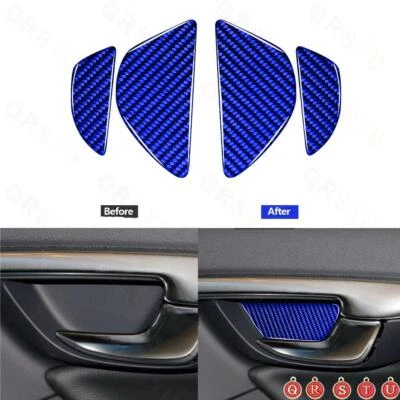 Blue Carbon Fiber Inner Door Dowl's Decorative Cover Trim For Volvo V60 2010-17 Foto 1 de 4