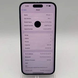 Broken Unlocked Apple iPhone 14 Pro Max 256GB 18.4 MQ8T3LL/A Cracked Bad LCD - Picture 1 of 12