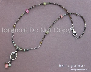 Silpada Sterling Silver Chalcedony Aventurine Glass Multi Pendant Necklace N2008 - Picture 1 of 6