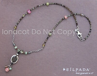 Silpada Sterling Silver Chalcedony Aventurine Glass Multi Pendant Necklace N2008 - Image 1 of 4