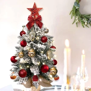 Mini Christmas Tree 2Ft Tabletop Small Christmas Tree, Table Top Artificial Snow - Picture 1 of 8