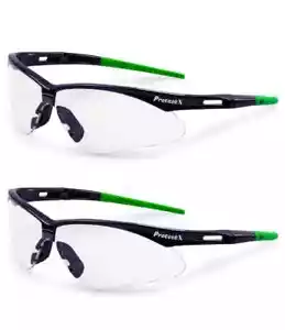 (QTY 2) ProtectX Safety Glasses with Anti-Fog Scratch Resistant Lenses - Picture 1 of 3
