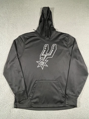 San Antonio Spurs Sweatshirt Mens Large 47 Black Basketball Hoodie Graphic Logo Cover