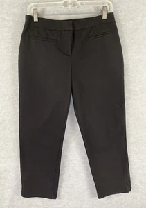 Chico's 0 (US S/4) Black Cropped Pants Capris Cotton Elastane Pockets Flat Front - Picture 1 of 12