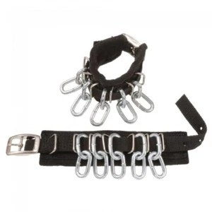 New! 1 pair MINI CHAIN ACTION BOOTS w/ Nylon straps 2" wide x 7" long cuff - Picture 1 of 1