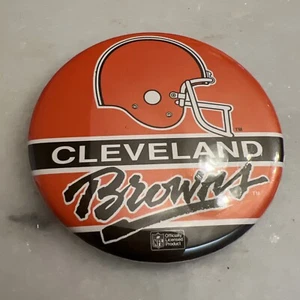 1990's Cleveland Browns NFL Football Button Pinback Pin Wincraft OLP 3.5" USA - Picture 1 of 2
