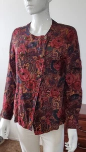 VTG Agenda Women's Long Sleeves Button Up Blouse Floral SZ 10 Used USA made - Picture 1 of 11