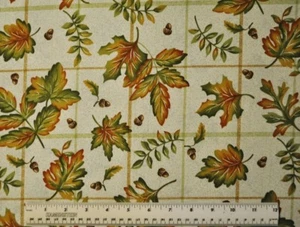 1/4 yard cotton fabric Leaves of Autumn fall leaves acorns Signature Classics - Picture 1 of 2
