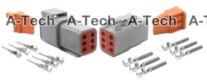 6 PIN DEUTSCH DTM DTM04-6P DTM06-6S WATERPROOF ELECTRICAL CONNECTOR KIT - Picture 1 of 2
