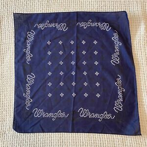 VTG Wrangler Handkerchief Bandana 21x21 Blue NWOT Rare Muted Rope Pattern