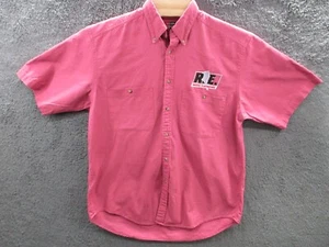 Vintage RACING ELECTRONICS Men's Medium Linen Cotton Blend Button Shirt BACHRACH - Picture 1 of 15