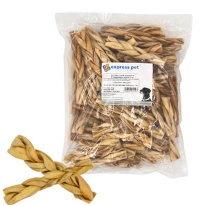 Lamb Headskin Twists Dog Treat Chews Braided Sticks 100% Natural Air Dried - Picture 1 of 5