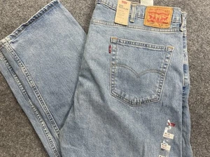Levi's 505 Jeans Herren 44 x 32 gerades Bein normale Passform helle Waschung Denim neu mit Etikett - Bild 1 von 11