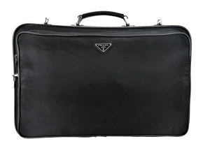 Vintage PRADA Schwarz Nylon Leder Weekender Reise Koffer Tasche Italy - Bild 1 von 13
