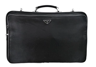 Vintage PRADA Black Nylon Leather Weekender Travel Suitcase Bag Italy - Image 1 of 4