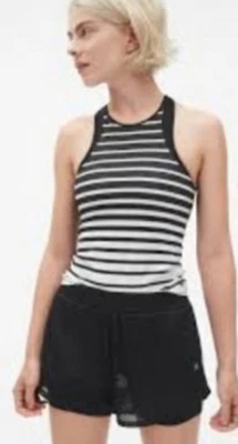 Новый с Ярлыками Gap Fit спортивная майка сетки черный белый в полоску размер большой - Изображение 1 из 4
