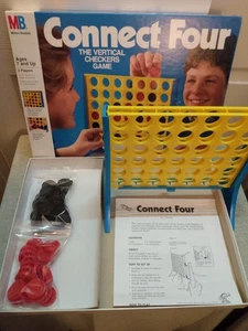 Vintage 1990 Milton Bradley Connect Four Board Game EUC Complete w/ 42 Checkers - Picture 1 of 8