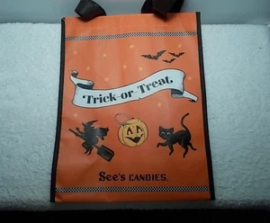 Bolso de mano reutilizable See's Candies Halloween truco o trato bruja gato - Imagen 1 de 5