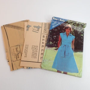 Vintage Butterick See & Sew 3197 Misses Sommerkleid 80er Größen 8-12 ungeschnitten - Bild 1 von 6