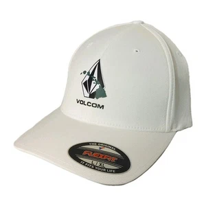 Volcom Hawaiian Stone Chain Flexfit Dry Fit Hat Cap Wht L/XL - Picture 1 of 5