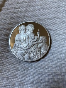 Leonardo da Vinci serie LA MADONNA COL BAMBINO Argento Ø 50,6mm-51,9gr - Foto 1 di 2