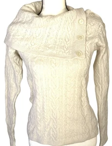 Klassischer kuscheliger LRL Wasserfallausschnitt Pullover XS Lauren Ralph Lauren minimalistisch Zopfmuster - Bild 1 von 8