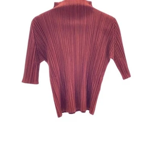 Issey Miyake Pleats Please Top Polyester Gold Plain 4 US Size - Picture 1 of 5