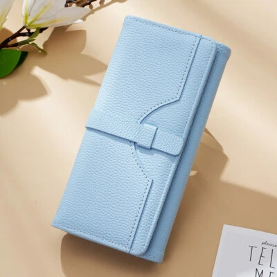 Women's Long Wallet Leather Clutch Trifold Credit Card Holder Coin Purse Handbag - Image 1 of 4