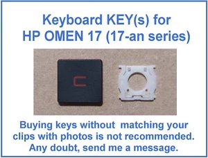 NEW HPO06 Single Keyboard KEY Keys for HP OMEN 17-AN 17t-AN series RED BACKLIGHT - Picture 1 of 11