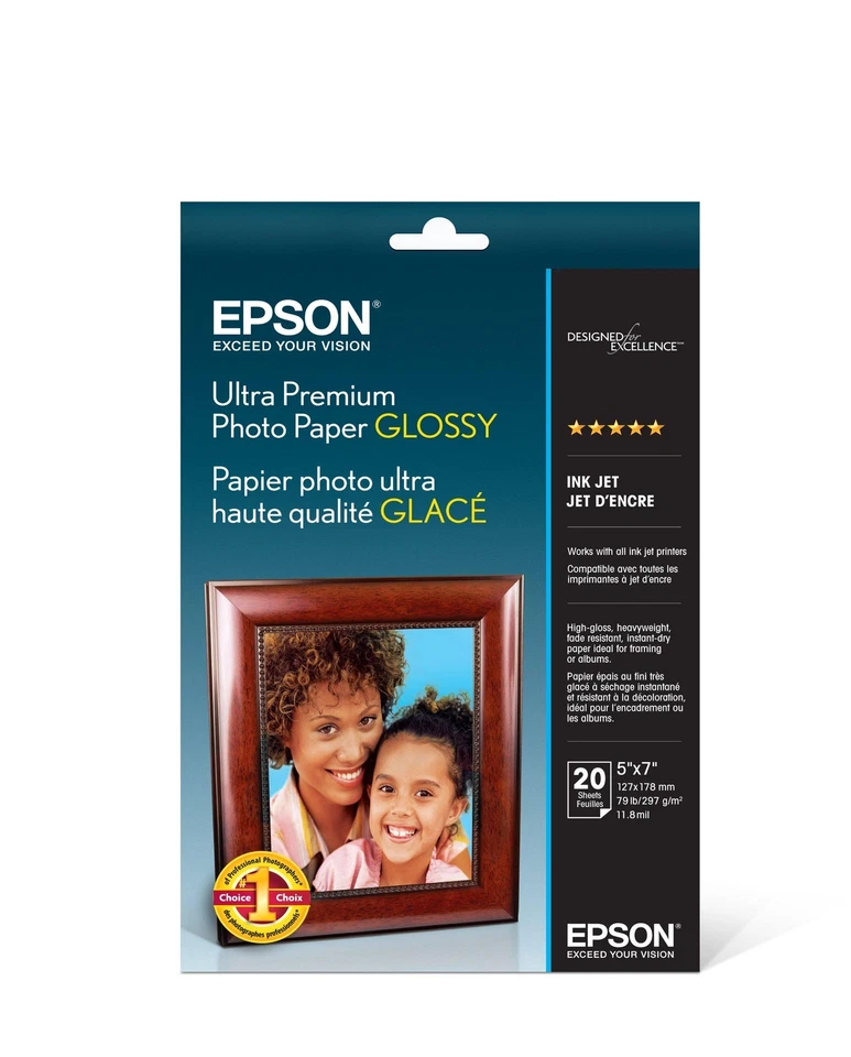 Epson Ultra Premium Photo Paper GLOSSY (5x7 Inches, 20 Sheets) (S041945) - Image 1 of 1