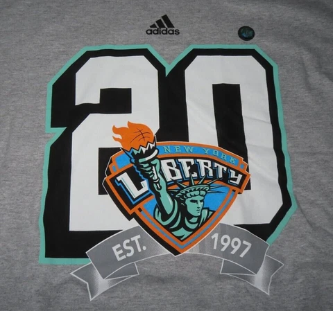 Adidas WNBA SUGAR RODGERS No. 14 NEW YORK LIBERTY Basketball (XL) T-Shirt w Holo Cover
