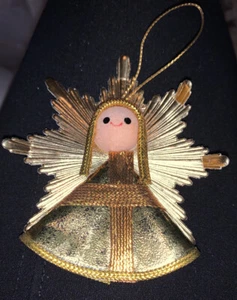 VINTAGE STYROFOAM - PAPER ANGEL ORNAMENT ! 3 X 4 INCHES - Picture 1 of 1