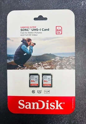 SanDisk Ultra SDXC 2 x 64GB = 128GB   Memory Card   140 MB/S - Image 1 of 2