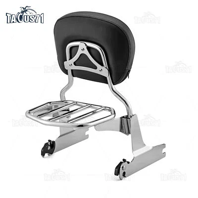 Juego de almohadillas de respaldo Sissy Bar para Harley Fatboy FLSTF Night Train FXSTB 07-17 Foto 1 de 4