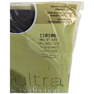 Silkies Ultra Shapely Perfection Sexy Pantyhose Sheer Black 110106 Womens Small - Image 1 of 4