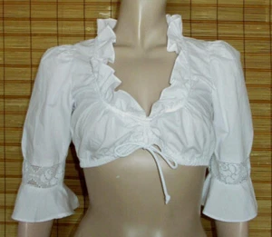 WEISSE DIRNDLBLUSE - SPITZE - COTTON/POL. - STOCKERPOINT - WIE NEU - GR. 34 - Bild 1 von 2