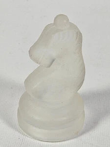 Frosted Glass Knight Chess Replacement Piece Tabletop Strategy Board Game - Picture 1 of 4