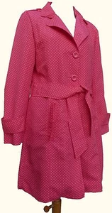 Red Polkadot Tommy & Kate Belted Jacket Mac SIZES 14 & 16 - Picture 1 of 11