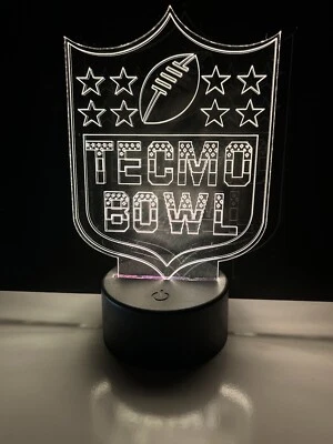 Tecmo Bowl Led 3d Light Lamp (Nintendo NES) 8 Colors W/ Remote (Show It Off) - Image 1 of 4
