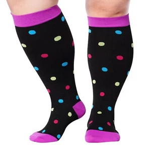 Plus Size Compression Socks for Women& Men 15-20mmHg Wide Calf Knee High Socks - Picture 1 of 8