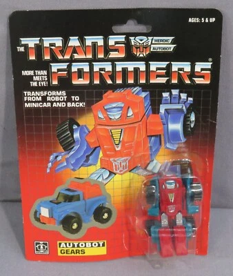 Transformers G1 "GEARS" Autobot Minibot Factory Sealed *NEW* 1984 Authentic - Image 1 of 4