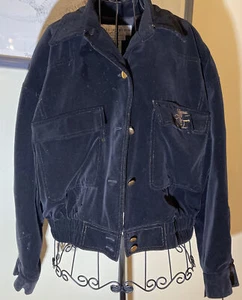 Vtg Lillie Rubin Jacket Black Velvet Gold Cyclist Bomber embellished  Sz 14 Rare - Picture 1 of 10