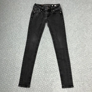 Miss Me Jeans Womens 25 Black Skinny Dark Wash Denim Capsule Everyday Casual - Picture 1 of 14