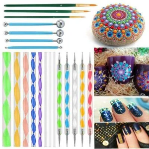 25pcs/Set Mandala Dotting Tools Rock Painting Kits Dot Art Pen Paint Stencil - Picture 1 of 8